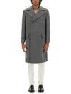Brunello Cucinelli Men Double-breasted Coat In Grey