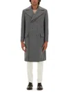 Brunello Cucinelli Double-breasted Wool Coat In Grey