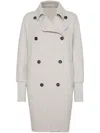 Brunello Cucinelli Women's Cashmere Blend Coat With Batwing Sleeves In Grey