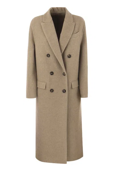 BRUNELLO CUCINELLI BRUNELLO CUCINELLI DOUBLE-BREASTED COAT IN CASHMERE CLOTH
