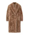 Brunello Cucinelli Oversized Shearling Double-breasted Coat In Multi