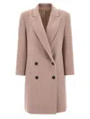 Brunello Cucinelli Double-breasted Coat Structured Back Vent In Purple