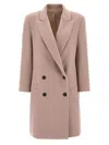 Brunello Cucinelli Double-breasted Coat Structured Back Vent In Purple