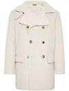 Brunello Cucinelli Double-breasted Wool Coat In Neutral