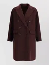 Brunello Cucinelli Double-breasted Coat With Peaked Lapels And Button Detailing In Burgundy