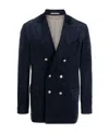 Brunello Cucinelli Double-breasted Corduroy Blazer In Black