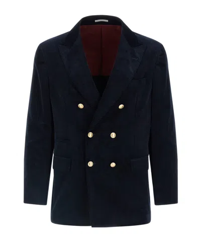 BRUNELLO CUCINELLI BRUNELLO CUCINELLI DOUBLE-BREASTED CORDUROY BLAZER