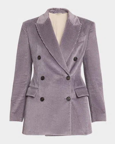 BRUNELLO CUCINELLI DOUBLE-BREASTED CORDUROY BLAZER