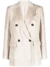 Brunello Cucinelli Fluid Corduroy Tailored Blazer Jacket In Neutrals