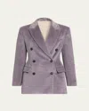Brunello Cucinelli Double-breasted Corduroy Blazer In Purple