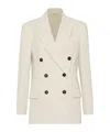 Brunello Cucinelli Ribbed Blazer Structured Shoulders In White