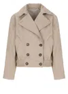 Brunello Cucinelli Double-breasted Cotton Jacket With Classic Collar
