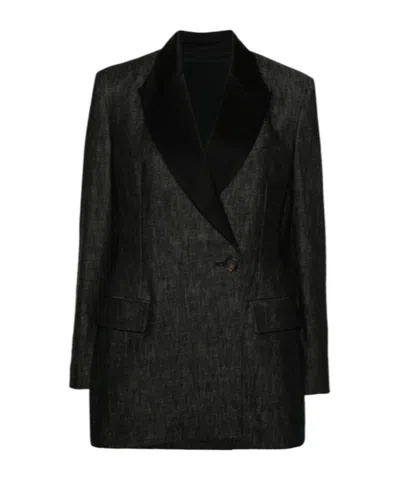 BRUNELLO CUCINELLI DOUBLE-BREASTED DENIM BLAZER