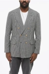 Brunello Cucinelli Double-breasted District Check Linen Blend Blazer