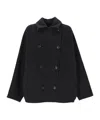 Brunello Cucinelli Virgin Wool-cashmere Double-breasted Jacket In Black
