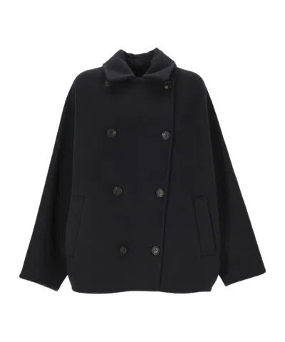 BRUNELLO CUCINELLI BRUNELLO CUCINELLI DOUBLE-BREASTED LONG SLEEVED COAT
