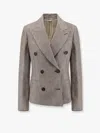 Brunello Cucinelli Double-breasted Jacket With Oversized Cut And Jewel Embroidery