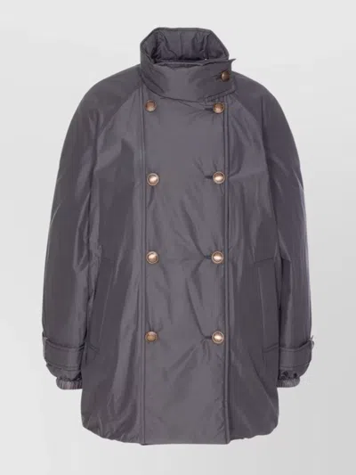 BRUNELLO CUCINELLI DOUBLE-BREASTED HIGH NECK DOWN JACKET