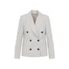 Brunello Cucinelli Double Breasted Wool And Cashmere Jacket In Neutral