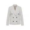 Brunello Cucinelli Double Breasted Wool And Cashmere Jacket In Neutral
