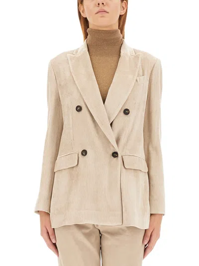 Brunello Cucinelli Double-breasted Jacket In Neutral