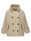 Brunello Cucinelli Double-breasted Jacket With Hood And Flap Pockets