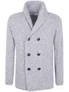 Brunello Cucinelli Shawl-collar Double-breasted Cardigan In Gray