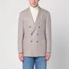Brunello Cucinelli Double-breasted Jacket In Linen And Cotton Men In Gray