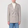 Brunello Cucinelli Double-breasted Jacket In Linen And Cotton Men In Gray