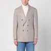 Brunello Cucinelli Double-breasted Jacket In Linen And Cotton Men In Gray