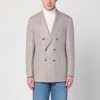Brunello Cucinelli Double-breasted Jacket In Linen And Cotton Men In Gray