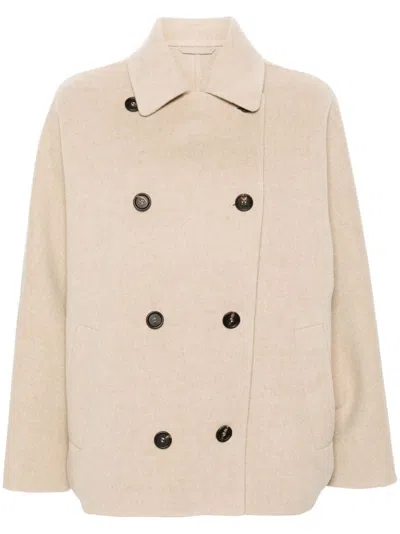 Brunello Cucinelli Double-breasted Jacket In Beige