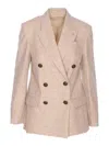 Brunello Cucinelli Double Breasted Jacket In Pink