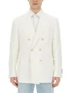Brunello Cucinelli Linen Single-breasted Blazer Jacket In White