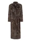 Brunello Cucinelli Double-breasted Lamb Fur Coat In Brown
