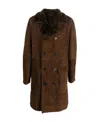 Brunello Cucinelli Double-breasted Lambskin Coat In Brown