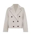 Brunello Cucinelli Virgin Wool-cashmere Double-breasted Jacket In White