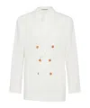 Brunello Cucinelli Patched Pocket Double-breasted Plain Dinner Jacket In White