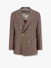 Brunello Cucinelli Deconstructed Blazer With Striped Pattern And Button Detailing