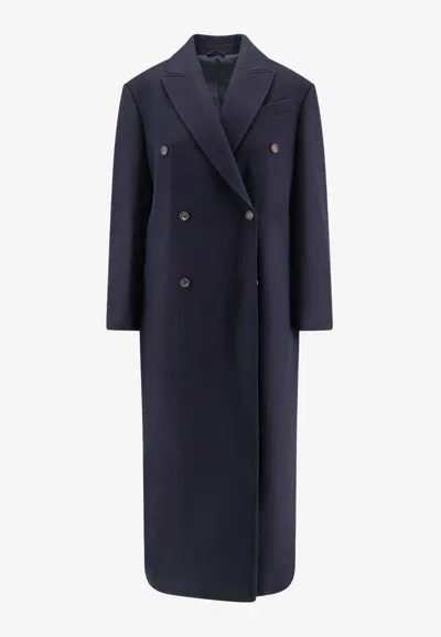 BRUNELLO CUCINELLI DOUBLE-BREASTED LONG COAT