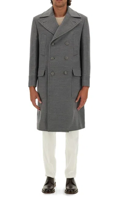 BRUNELLO CUCINELLI DOUBLE-BREASTED LONG COAT