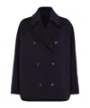 Brunello Cucinelli Virgin Wool-cashmere Double-breasted Jacket In Black