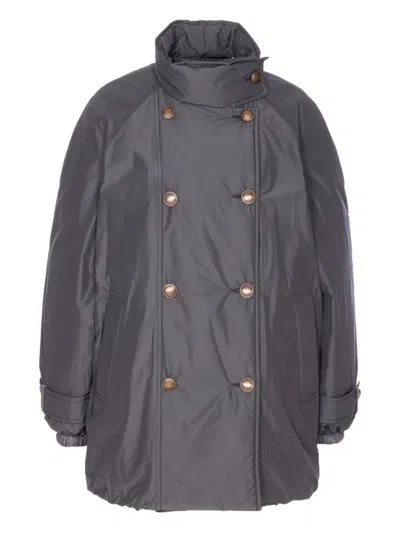 BRUNELLO CUCINELLI DOUBLE-BREASTED PADDED COAT