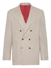 Brunello Cucinelli Double-breasted Patch-pocket Blazer In Brown