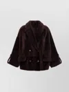 Brunello Cucinelli Double-breasted Reversible Fur Jacket With Front Pockets In Brown