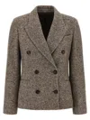 Brunello Cucinelli Double-breasted Silk Blend Blazer