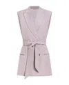 Brunello Cucinelli Double-breasted Sleeveless Blazer In Pink