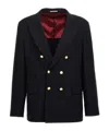 Brunello Cucinelli Double-breasted Blazer With Notched Lapels In Black