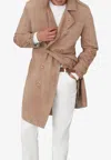 Brunello Cucinelli Double-breasted Suede Coat In Neutral