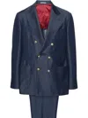 Brunello Cucinelli Double-breasted Suit In 蓝色